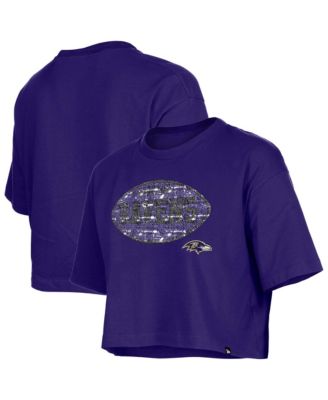 Girl's Purple Baltimore Ravens Flip Sequin Boxy T-Shirt