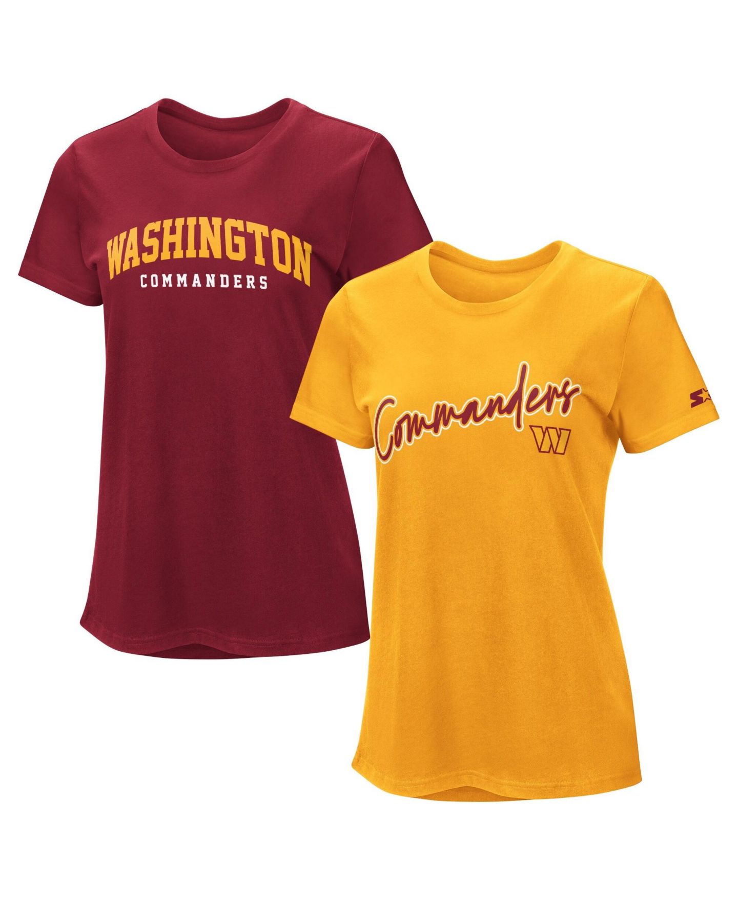 Женские футболки Starter Burgundy/Gold Washington Commanders Combo Pack — фото 1