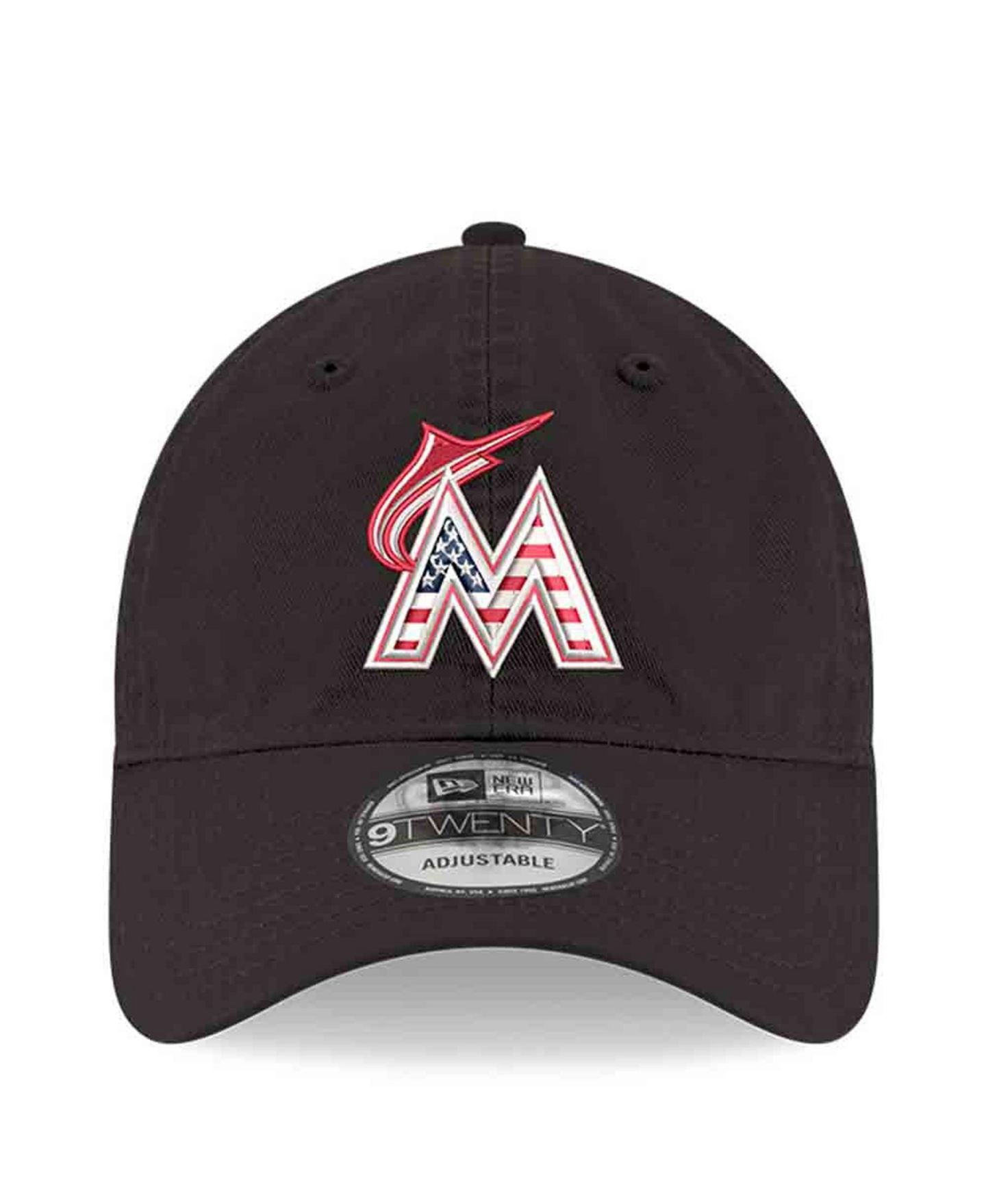 Мужская кепка New Era Black Miami Marlins America 250 9TWENTY Adjustable Hat — фото 2