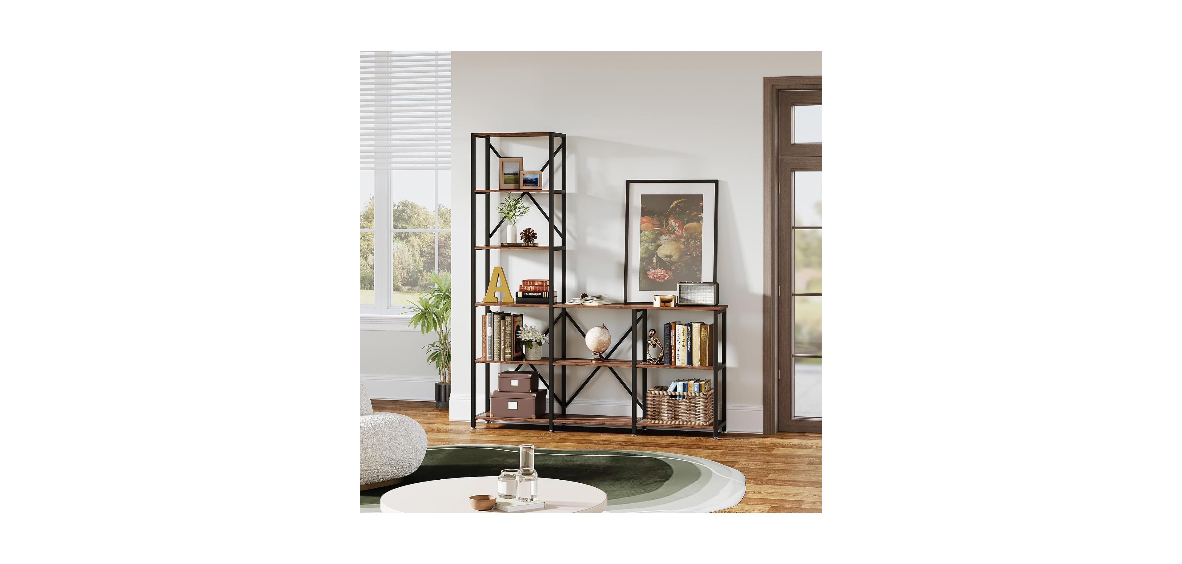 Tribesigns 5-Tier Ladder Bookshelf with 9 Open Shelves