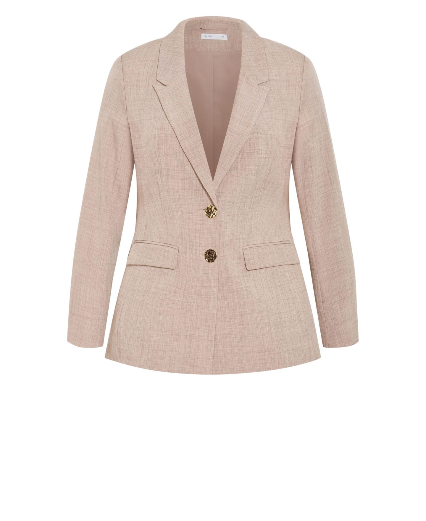 Женский пиджак CITY CHIC Plus Size Luci Double-Breasted Relaxed-Fit Blazer, цвет: Латте — фото 4