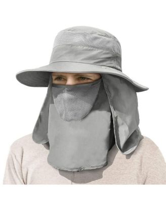 Men's Outdoor Sun Hat Wide Brim UPF 50+ Face Neck Flap Fishing Hiking Gardening