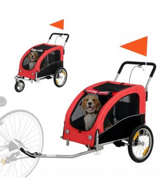 2 in 1 Pet Stroller Dog Bike Trailer for Medium Dogs