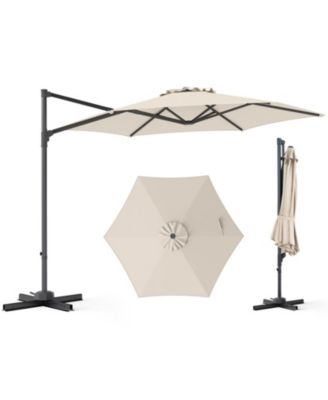 10 Feet Cantilever Patio Umbrella with 360 Rotation and Air Vent