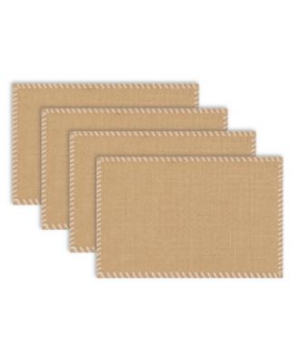 Neves Rectangular Shaped Jute Placemats Set of 4 - Durable Table Mats