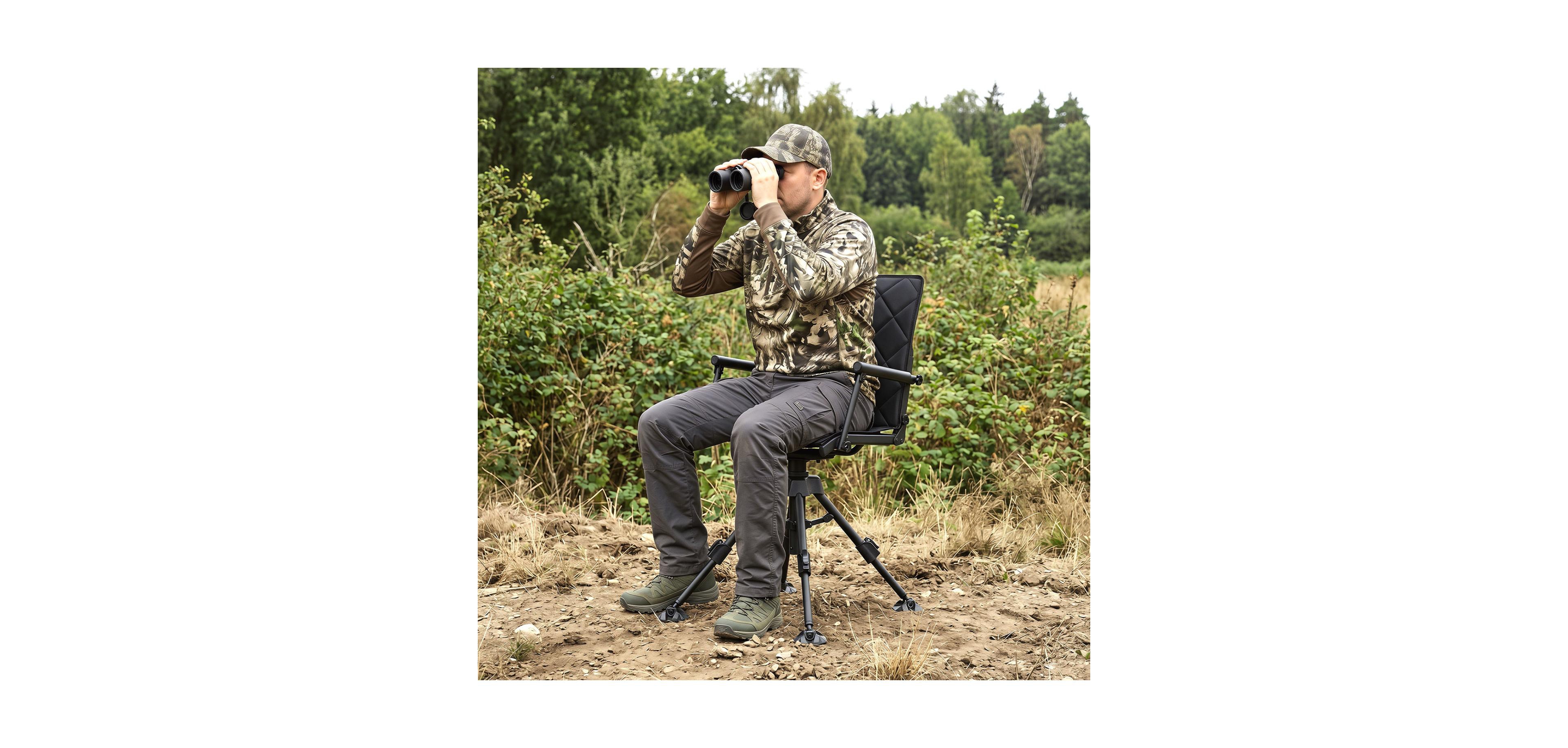 Hongge 360 Silent Swivel Hunting Seat, 5-Level Adjustable, Portable