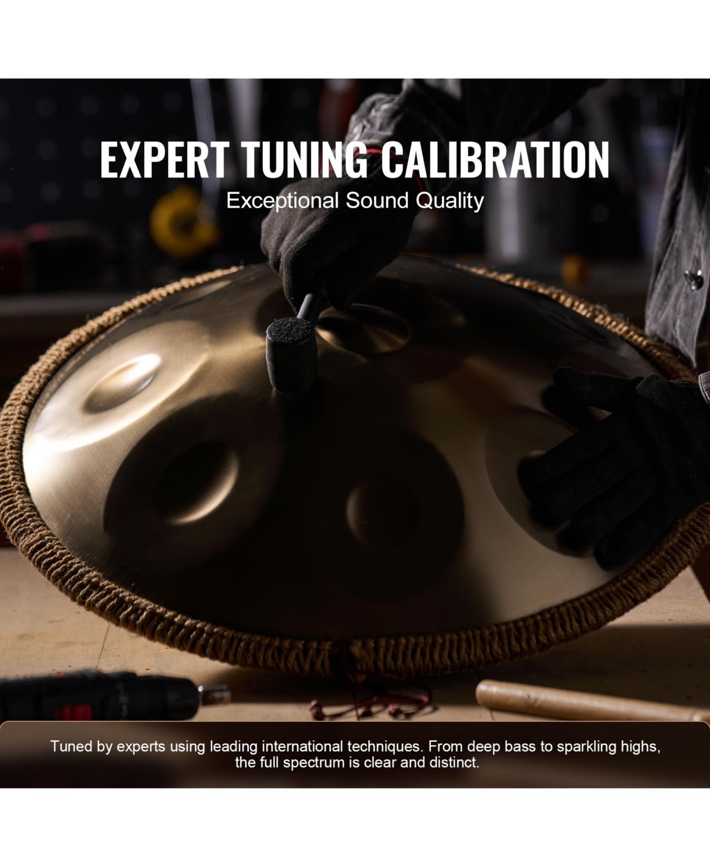 Детская игрушка HONGGE 22-Inch Steel Handpan Drum 10-Note D Minor, цвет: Золотой стальной — фото 5