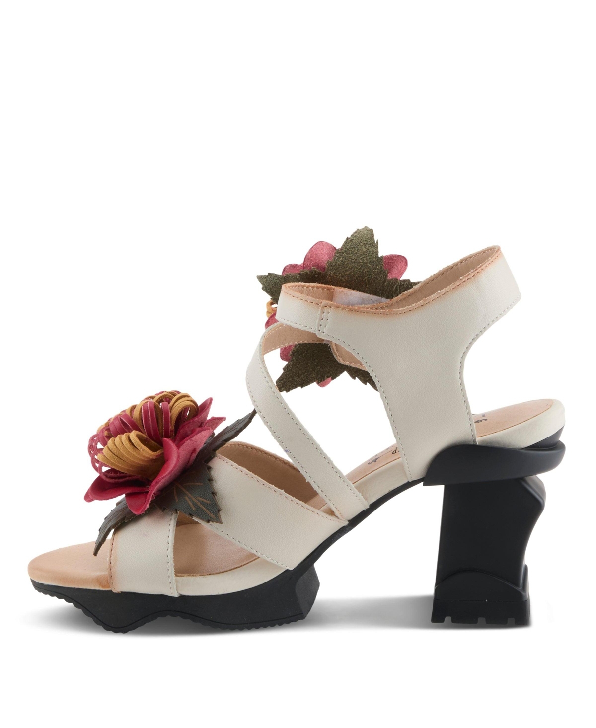 L'Artiste Women's Hooked 3D Floral Heel Sandal with Striking Style and Comfort