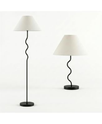 Squiggle LED Floor Lamp  Table Lamp Bundle, Set of 2