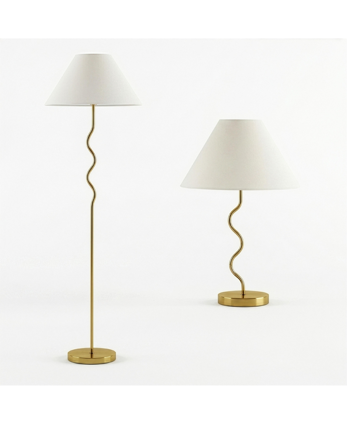 Brightech Squiggle Led Floor Lamp Table Lamp Bundle, Set of 2