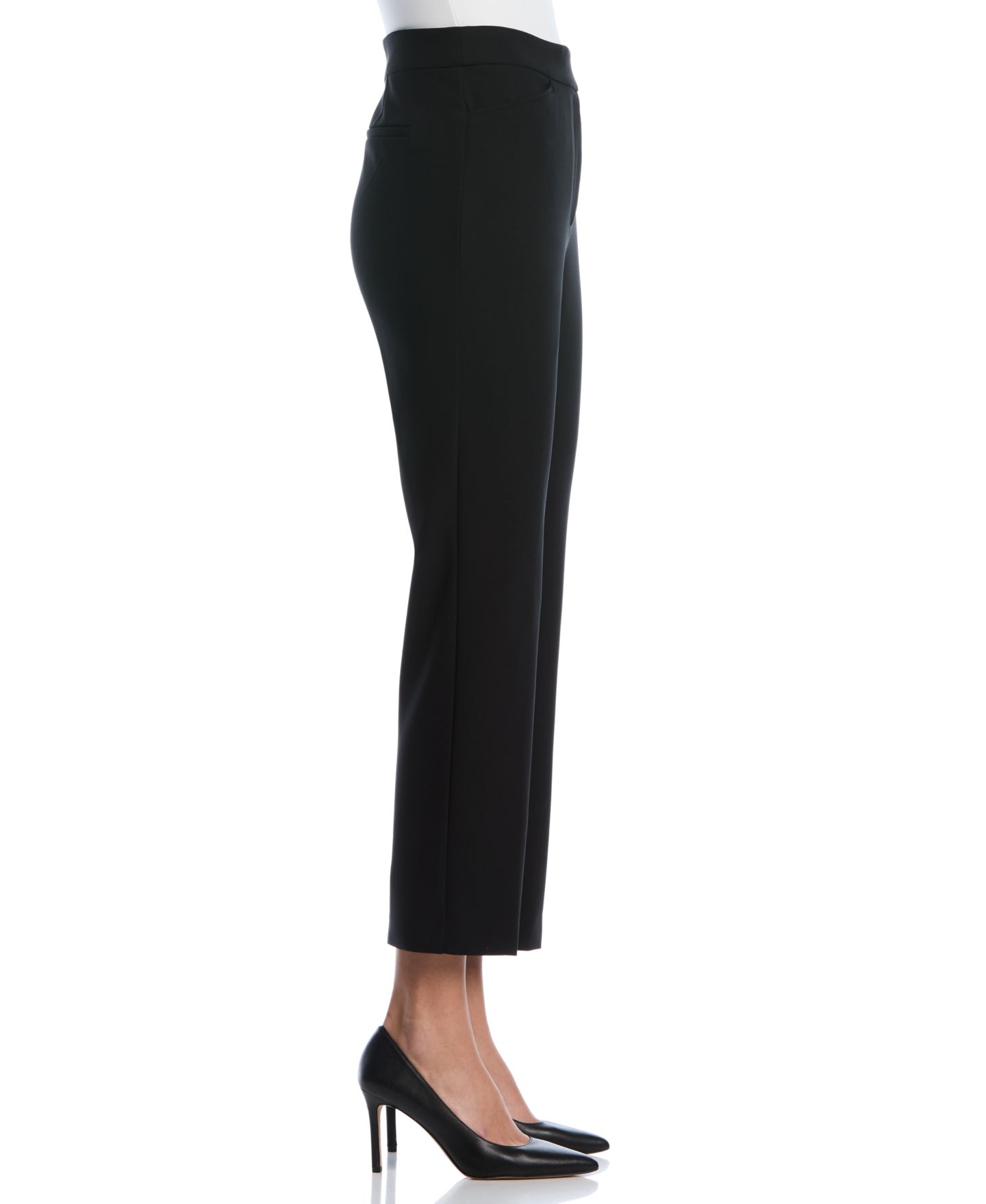 Женские брюки Rafaella Petite Extended Tab Straight-Leg Ankle, цвет: Чёрный — фото 3