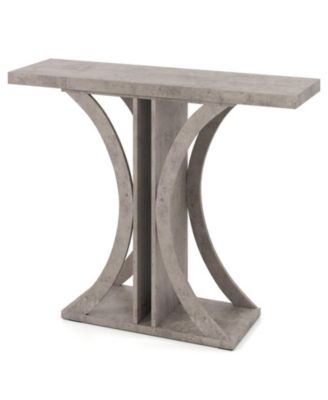 39.5 in Rectangular Console Table with Geometric C-Shaped Frame for Entryway