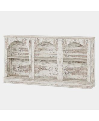 Farmhouse Console Table with 3-Tier Storage Shelves