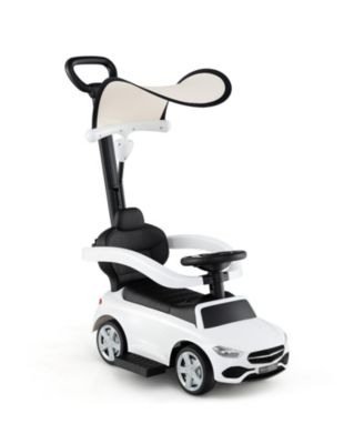 3-in-1 Mercedes Benz Push-Handle Ride-On Car, 55 lbs Capacity, Ages 18-36 Months