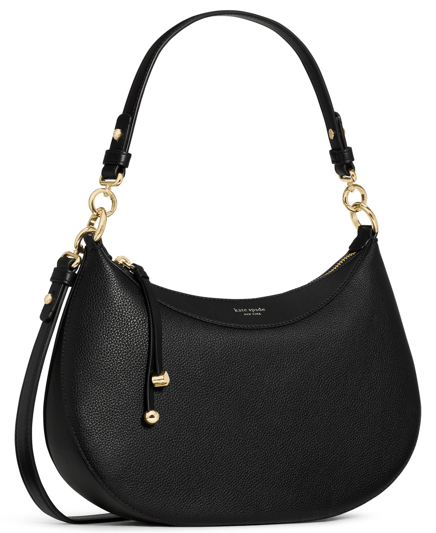 Женская сумка kate spade new york Liv Small Pebbled Leather Hobo Shoulder, цвет: Чёрный — фото 3