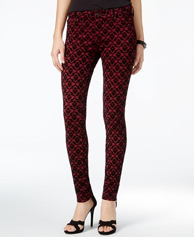 Celebrity Pink Juniors' Flocked Skinny Jeans