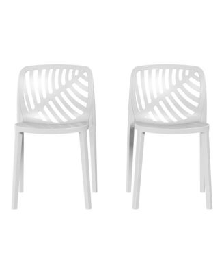 Outdoor Modern Stackable Polypropylene Plastic Patio Bistro Dining Side Chairs (Set of 2)