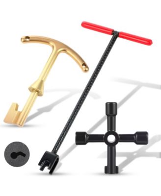 Water Meter Key Steel Wrench T-handle 4-way Valve Tool