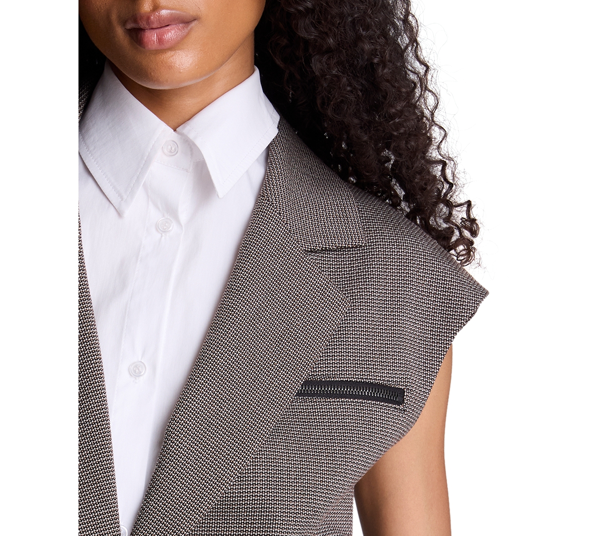 Kenneth Cole Women's Sleeveless Tweed Lined Vest