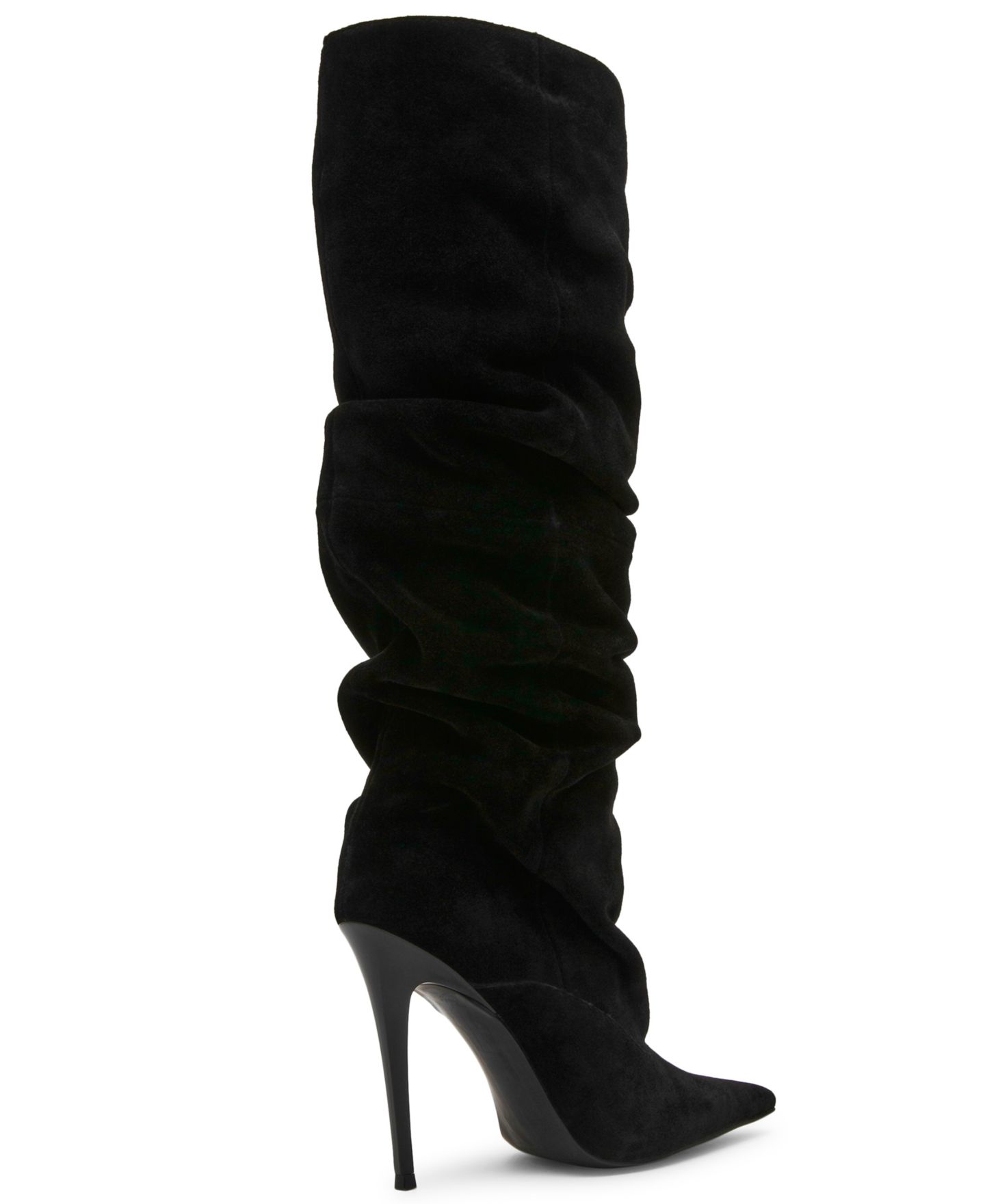 Женские ботинки Steve Madden Elona Knee-High Slouch Stiletto Dress Boots, цвет: Чёрный замшевый — фото 7