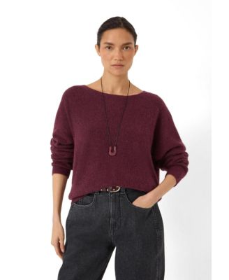 Women's Bryony Slash Neck Ribbed Jumper