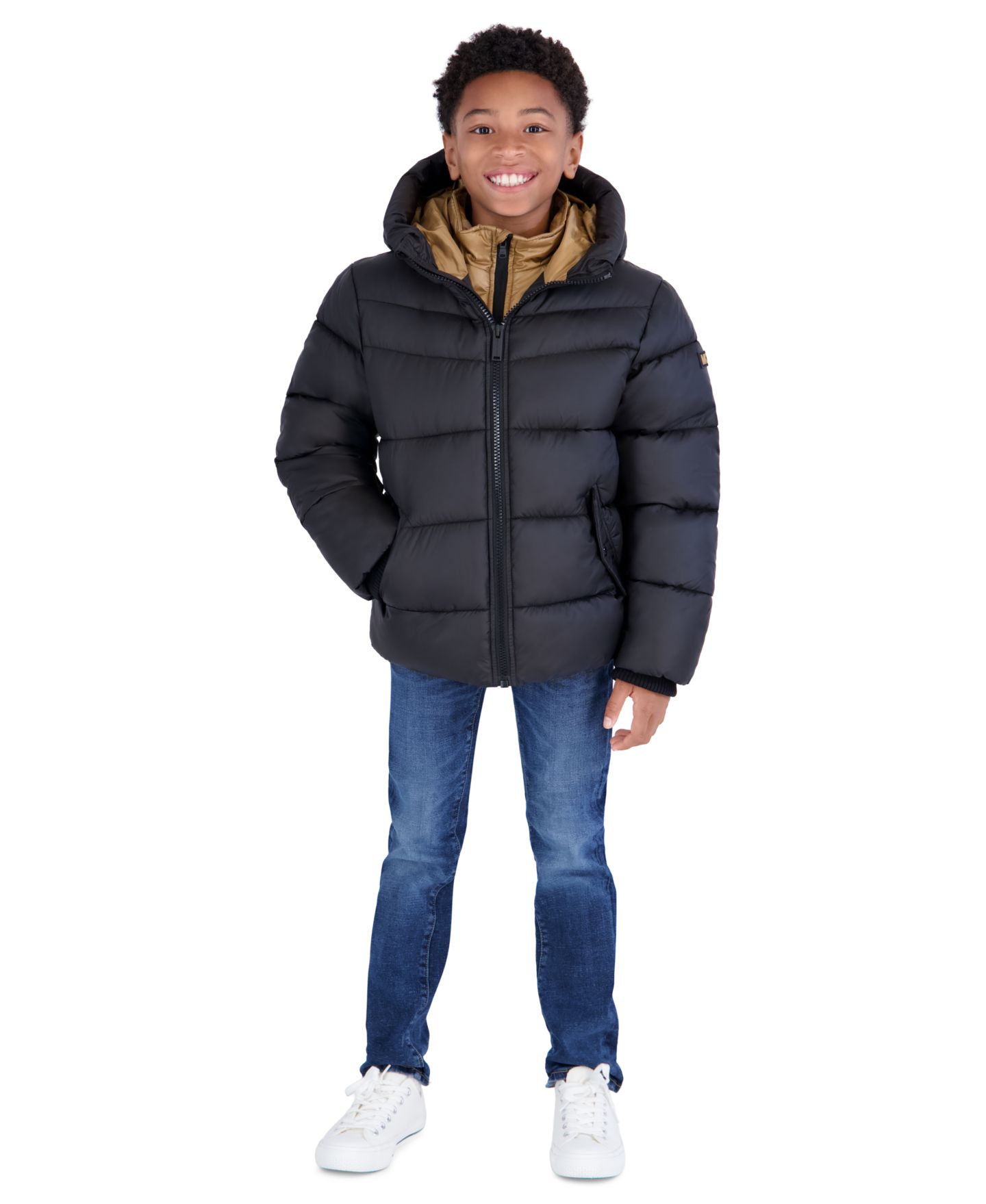 Куртка Michael Kors Heavy Weight Hooded Puffer для мальчиков, цвет: Чёрный — фото 2