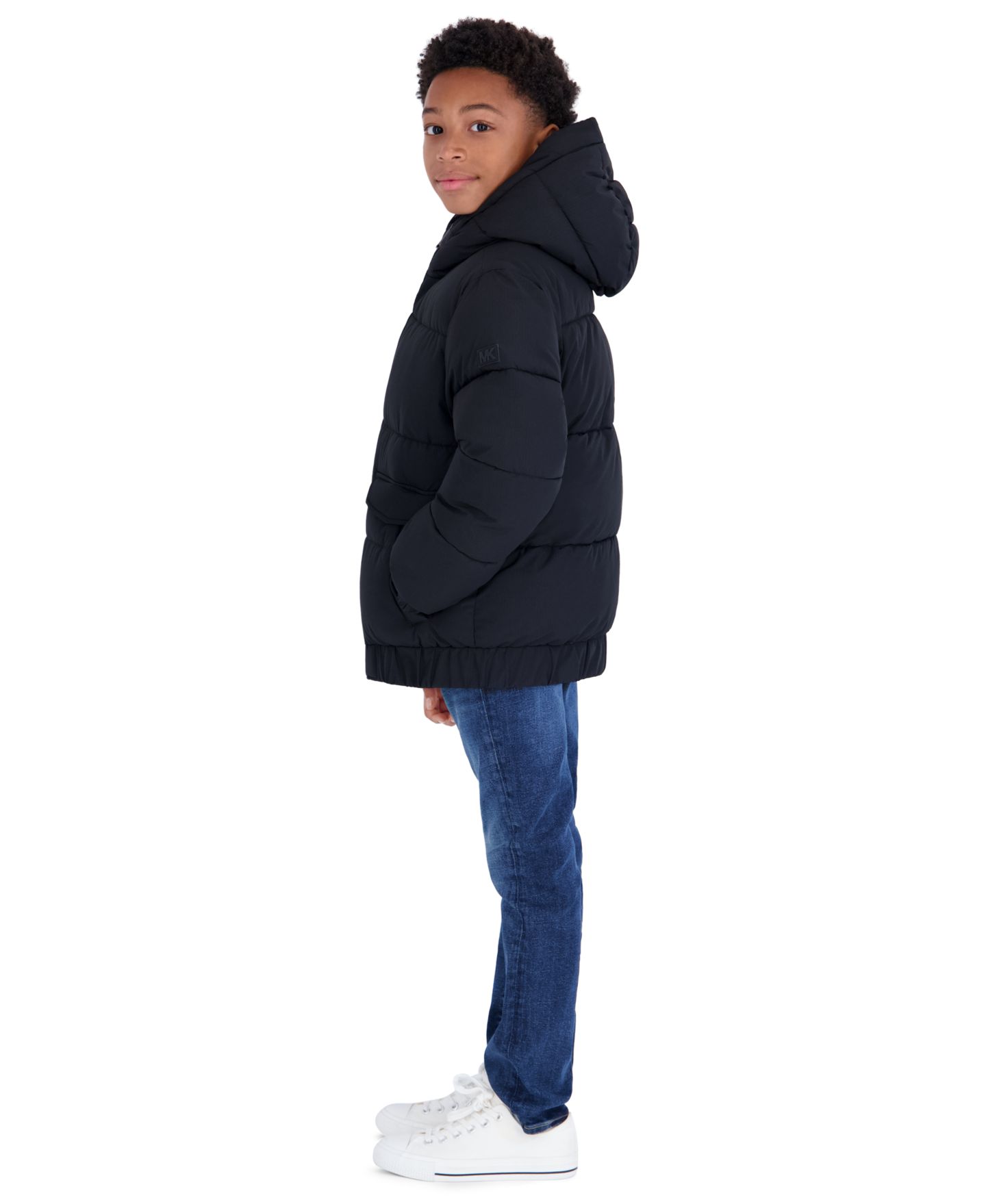 Куртка Michael Kors Heavy Weight Ripstop Puffer Hooded для мальчиков, цвет: Чёрный — фото 4