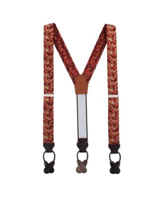 Men's Phoenix Soaring Silk Button End Suspenders