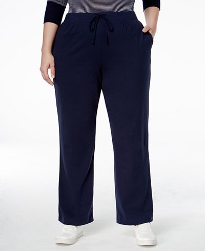 Karen Scott Plus Size Lounge Drawstring Pants - Pants & Capris - Plus ...