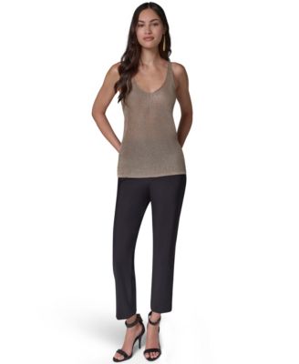 Donna Karan New York Women's Metallic-Knit Tank Top - Macy's