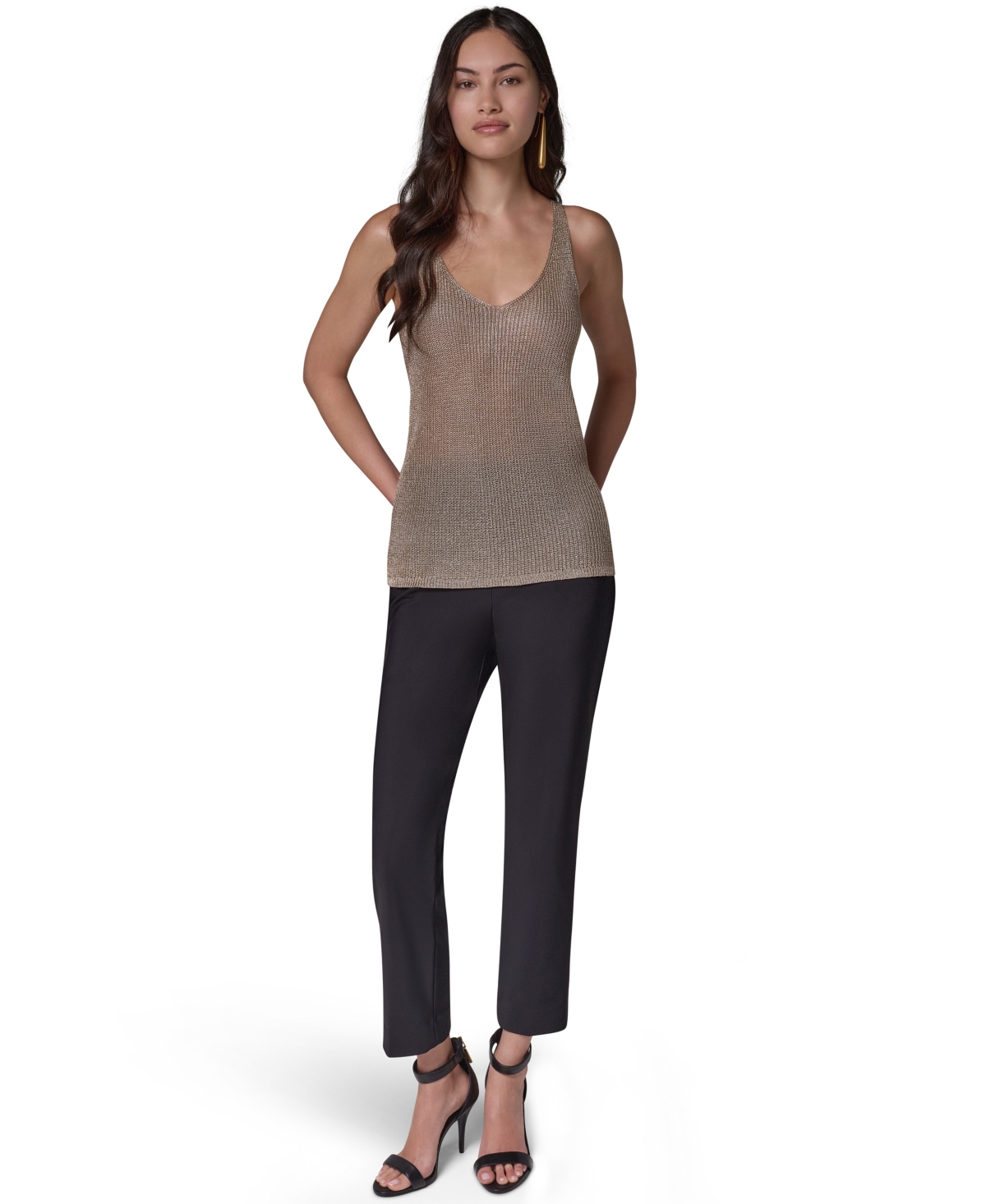 Donna Karan Women's Metallic-Knit Tank Top