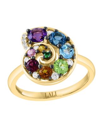 Multi-Gemstone Ring (1.16 ct. t.w.) in 14k Yellow Gold