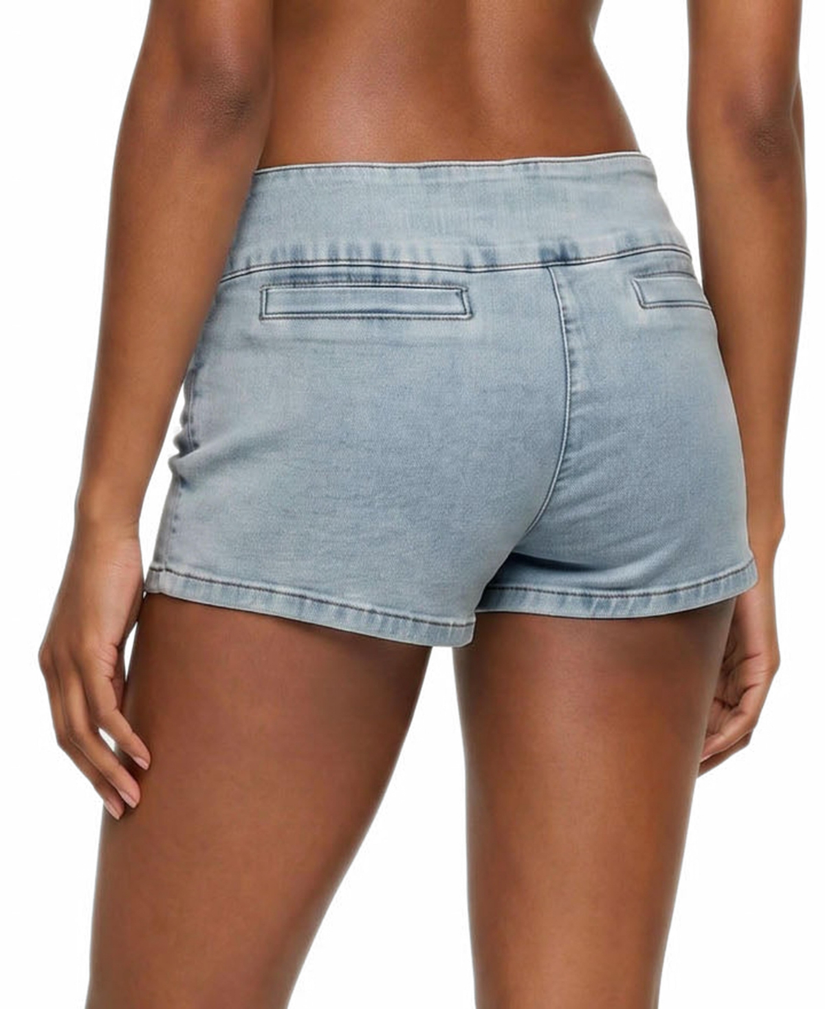 Edikted Womens Zaida Stretchy Denim Micro Shorts