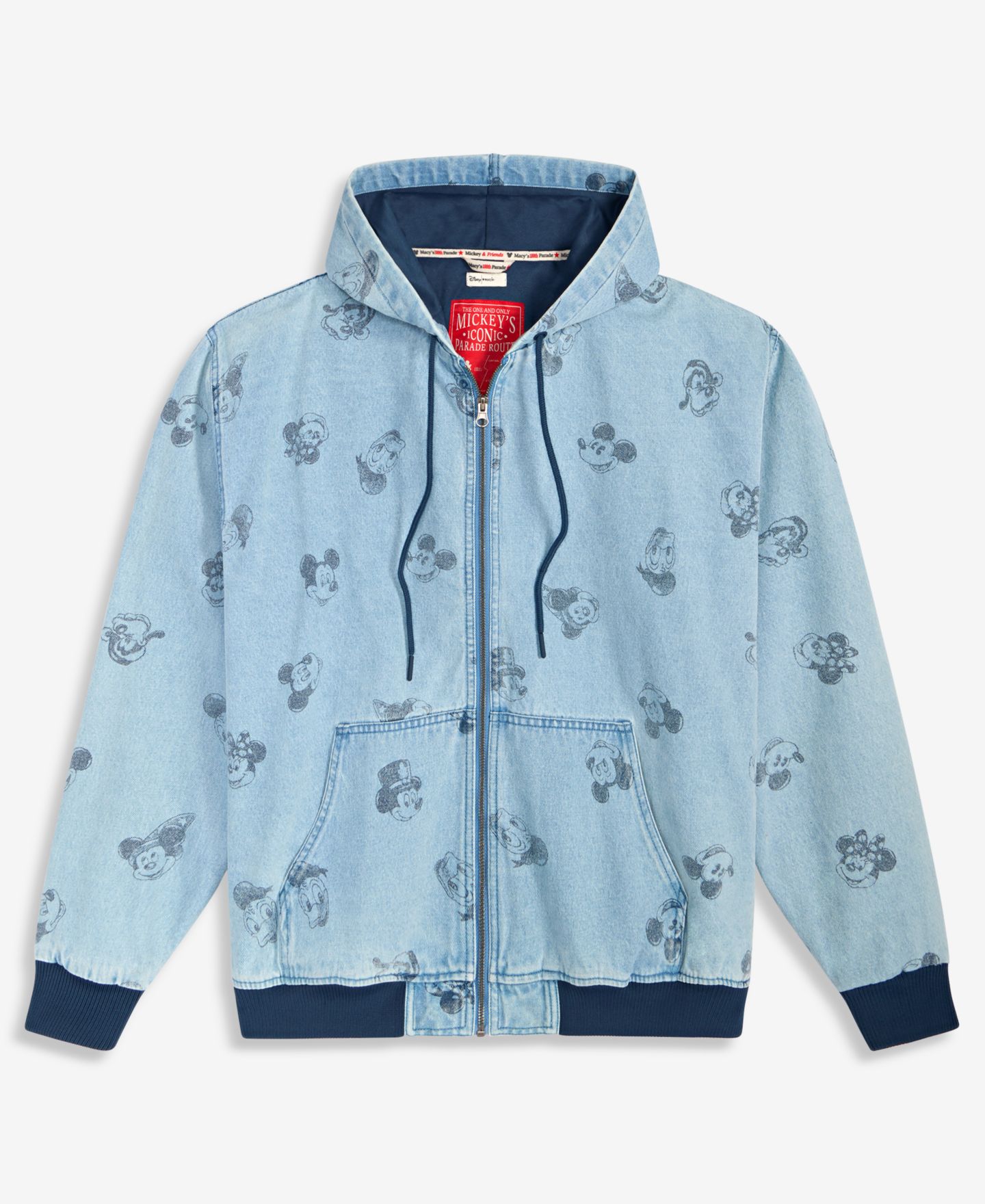 Худи Disney | Macy's Mickey & Friends Printed Denim Zip-Front — фото 6