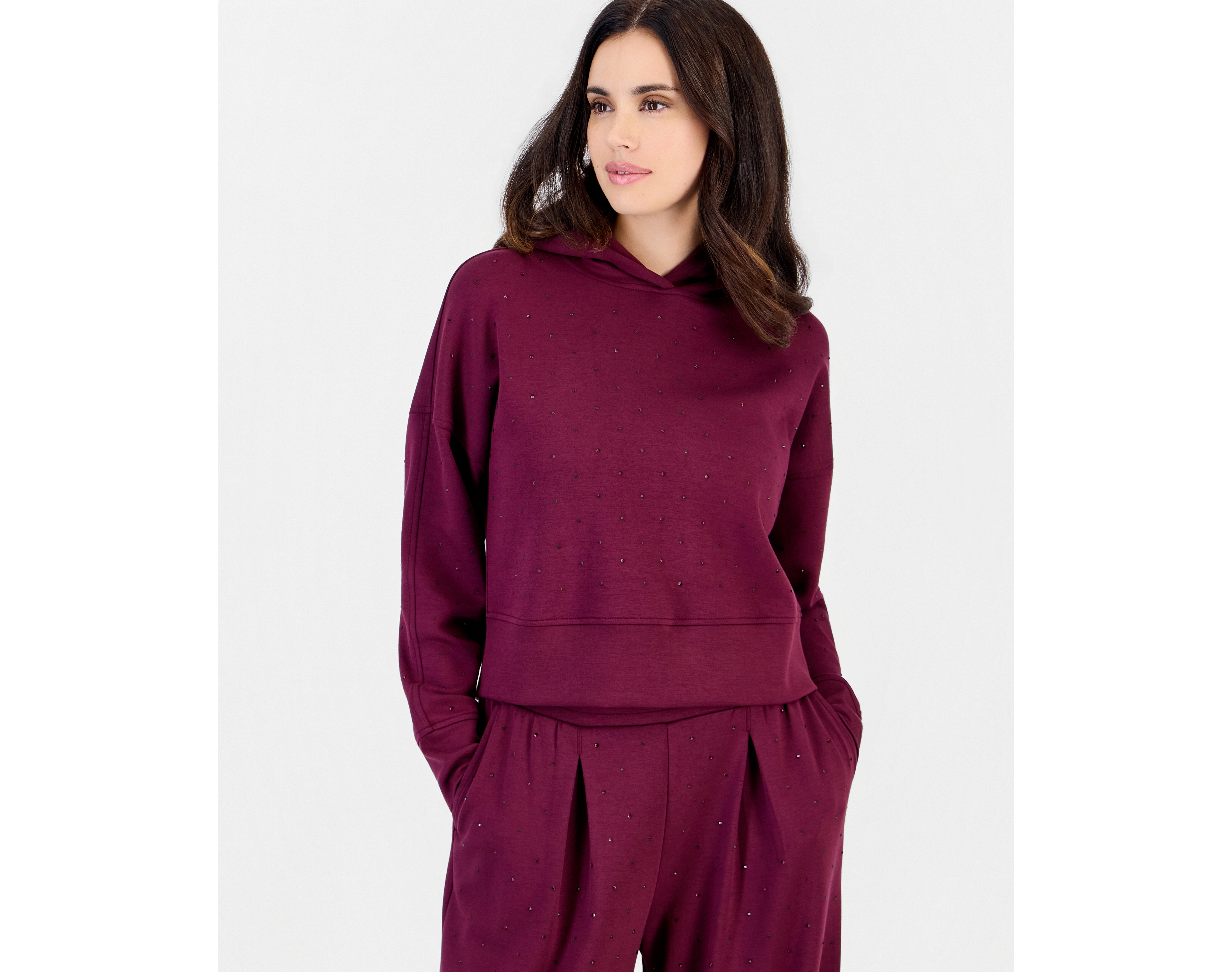 I.n.c. International Concepts Petite Shine Embellished Hoodie, Macy's Exclusive