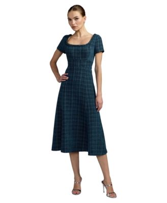 Women's Embellished Scoop Neck Midi Dress