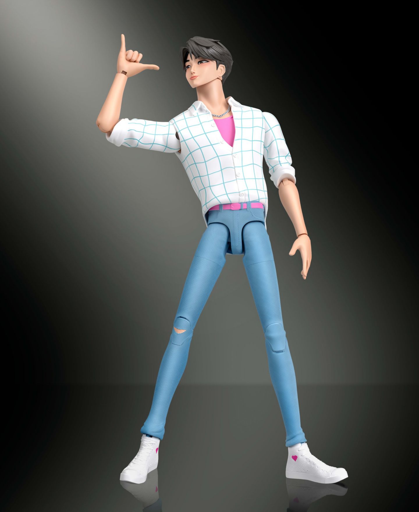 Детская фигурка KPop Demon Hunters Jinu 6.7-inch Action Figure with 18-Point Articulation and Interchangeable Hands and Faces, Ages 4+ — фото 3
