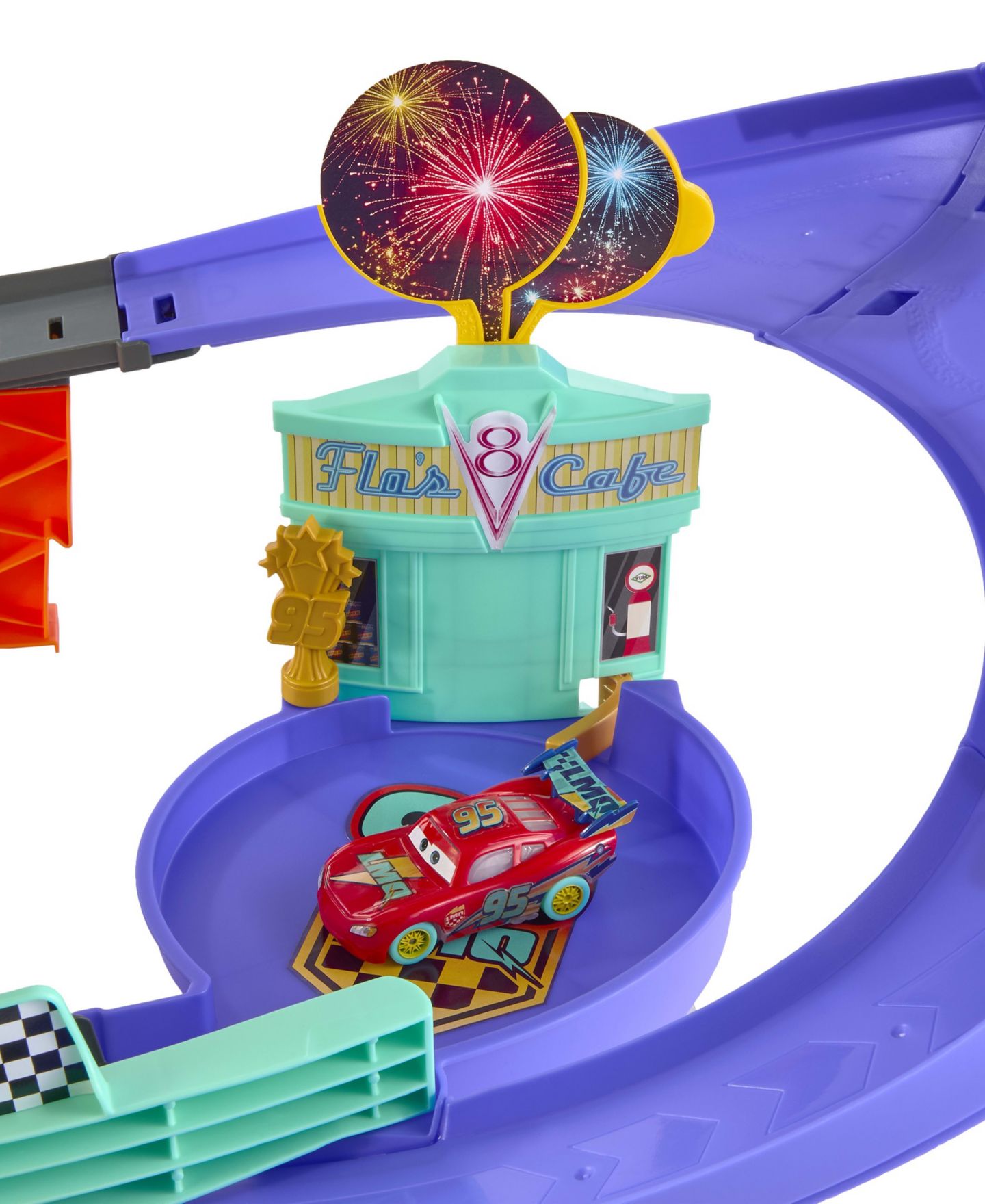 Детский игровой набор Cars Lightning McQueen Light-Up Celebration Raceway 2-Piece Playset, Ages 4+ — фото 6