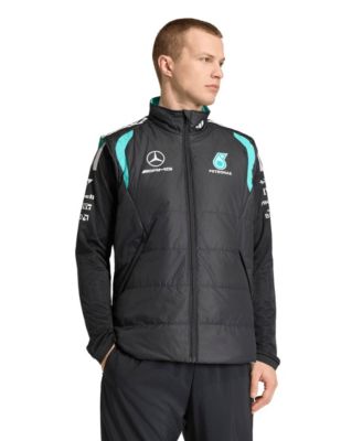 Men's Black Mercedes-AMG Petronas F1 Team Full-Zip Mechanics Vest