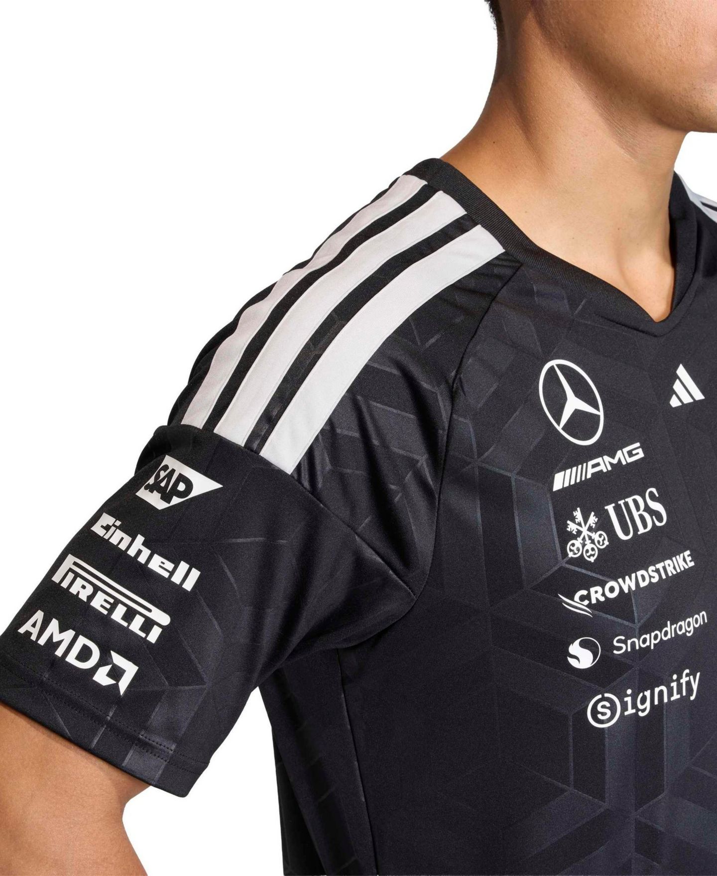 Мужской топ adidas Black Mercedes-AMG Petronas F1 Team 2026 Driver Authentic Jersey — фото 5