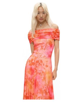 Women's Floral Long Mesh Dress