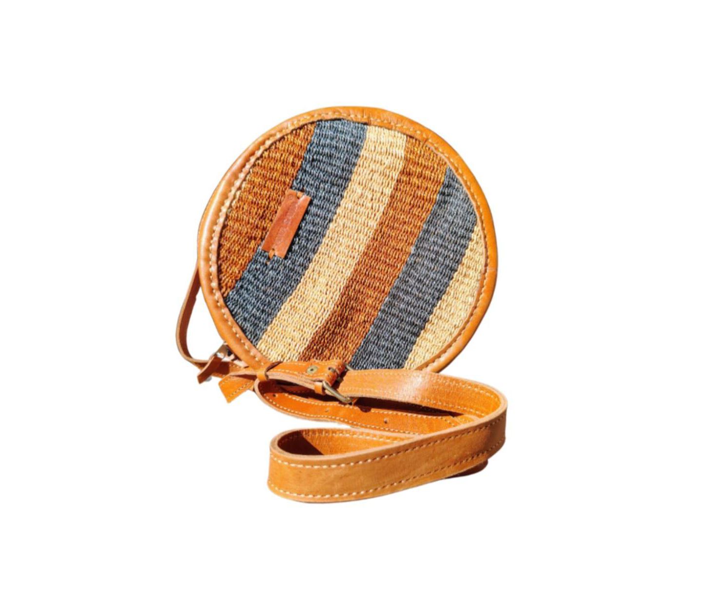 Женская сумка SAWA SAWA Earth Tone Round Handmade Sisal Crossbody, цвет: Серый — фото 1