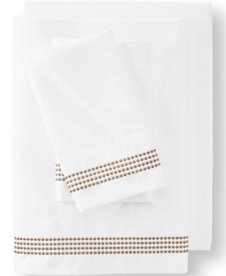 Lands' End - 400 Thread Count Sateen Embroidered Sheets Rich camel dots