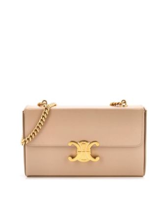 Triomphe Box Chain Shoulder Bag Leather