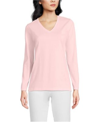 Women's Tall Supima Cotton Long Sleeve V-Neck T-Shirt