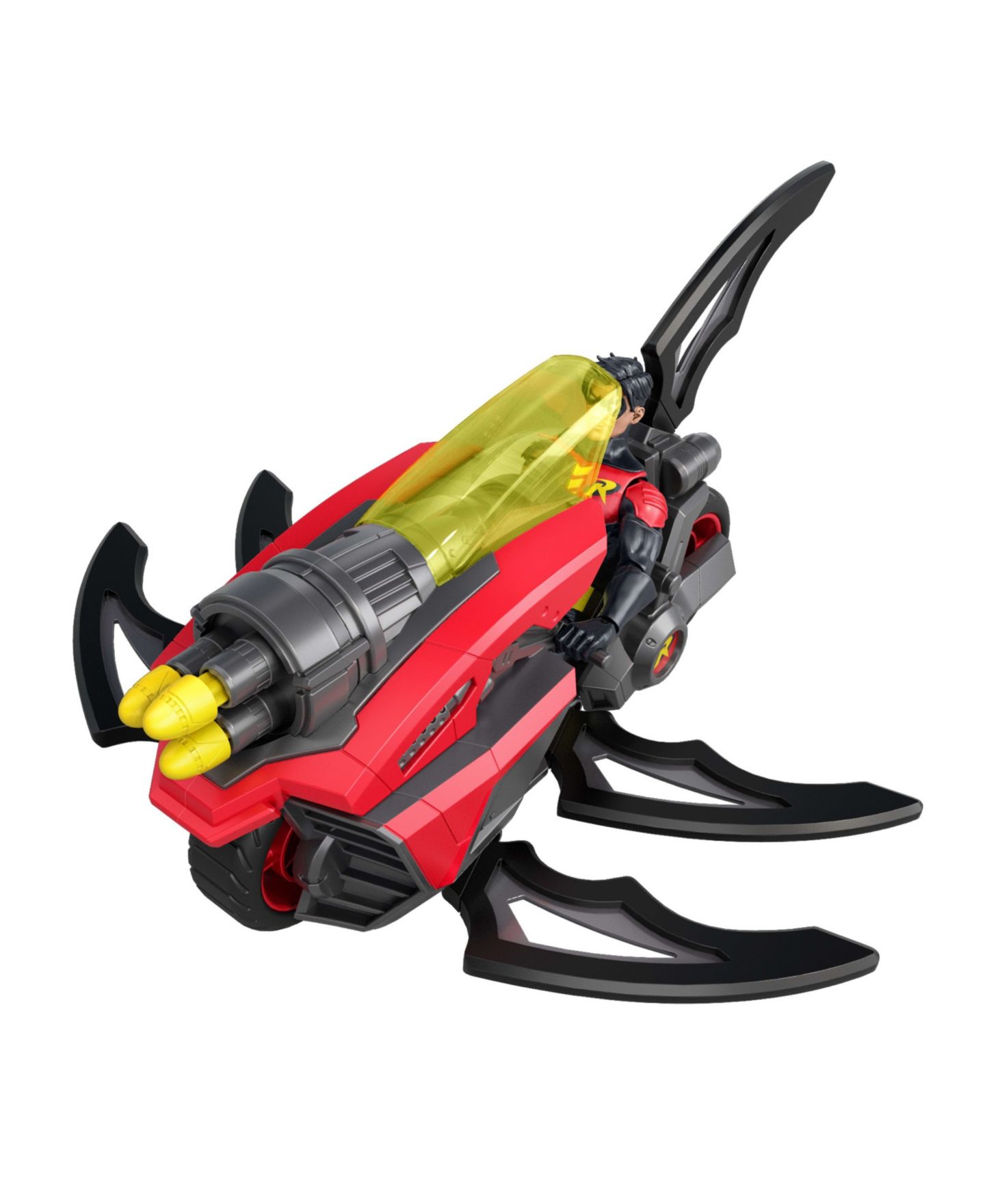 Детские фигурки DC Comics Batlink Robin 6.5" Projectile-Launch Motorcycle 3-Piece Action Figure Set, Ages 4+ — фото 4