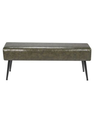 Modern PU Leather Storage Bench with Stitched Design and Metal Frame