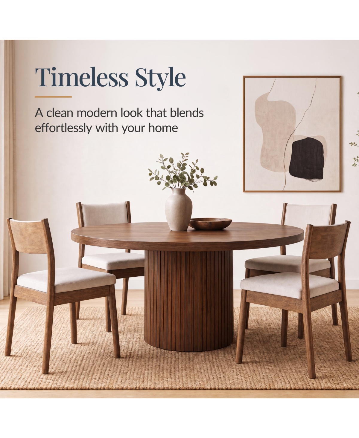 Best Choice Products Dining Chairs Set of 2, Modern Solid Wood and Upholstered Chairs, Armless with Cushion and Backrest