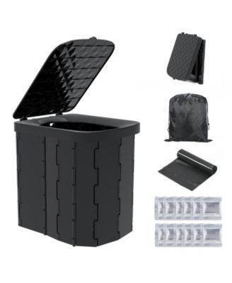 Folding Portable Camping Toilet Extra Large Comfortable For Adults Kids Travel Potty