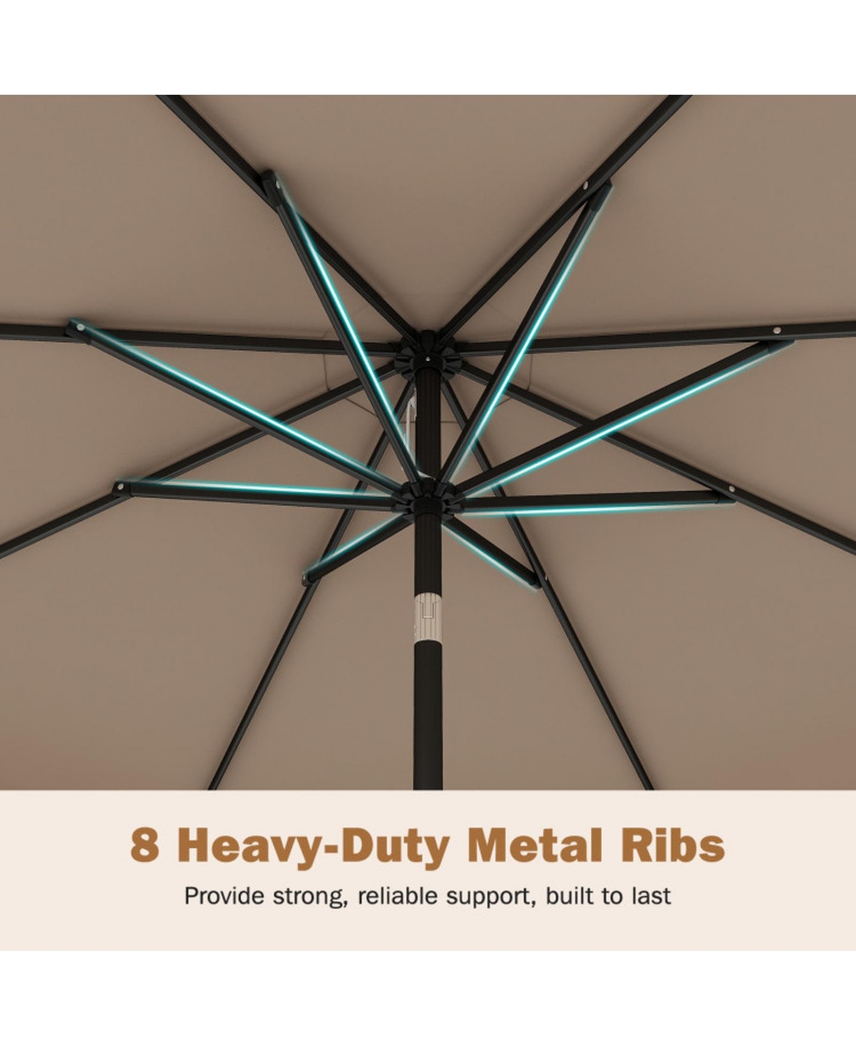 Sugift 9 Feet Patio Umbrella with Weighted Base and 2 Sandbags
